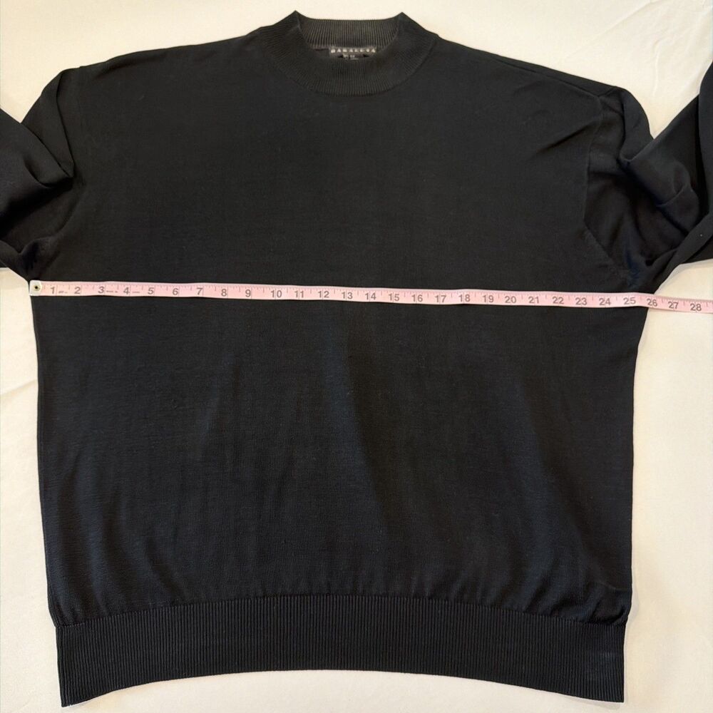 Vtg Baracuta Knit Sweater Silk Blend Mock Neck Mens XXL Black Pullover Classic - Picture 9 of 11
